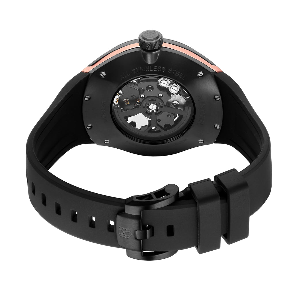 MINBER Skeleton Dial Mechanical Watches for Men Luxury Automatic Movement Sports Wristwatches Waterproof Reloj Hombre 6004G-3