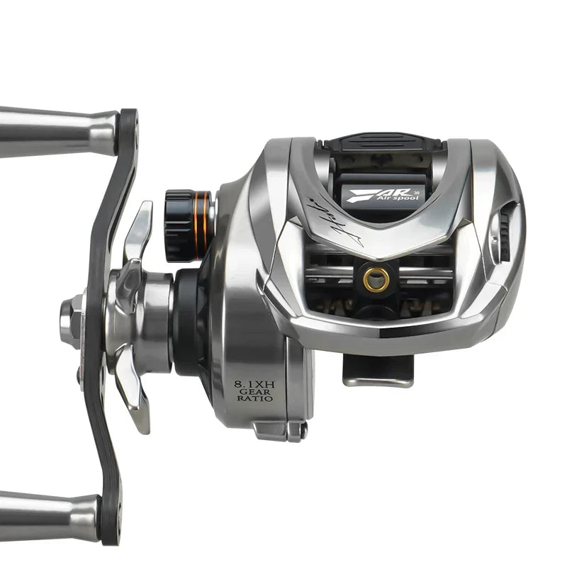 Baitcasting Fishing Reel with Magnetic Braking – Right Hand Silver