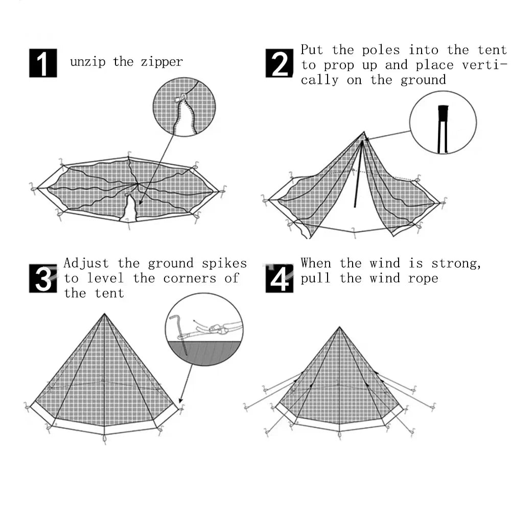 Pyramid Outdoor Camping Tent – Green