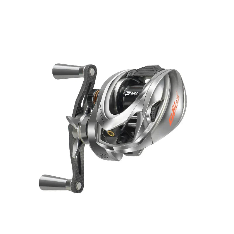 Baitcasting Fishing Reel with Magnetic Braking – Right Hand Silver