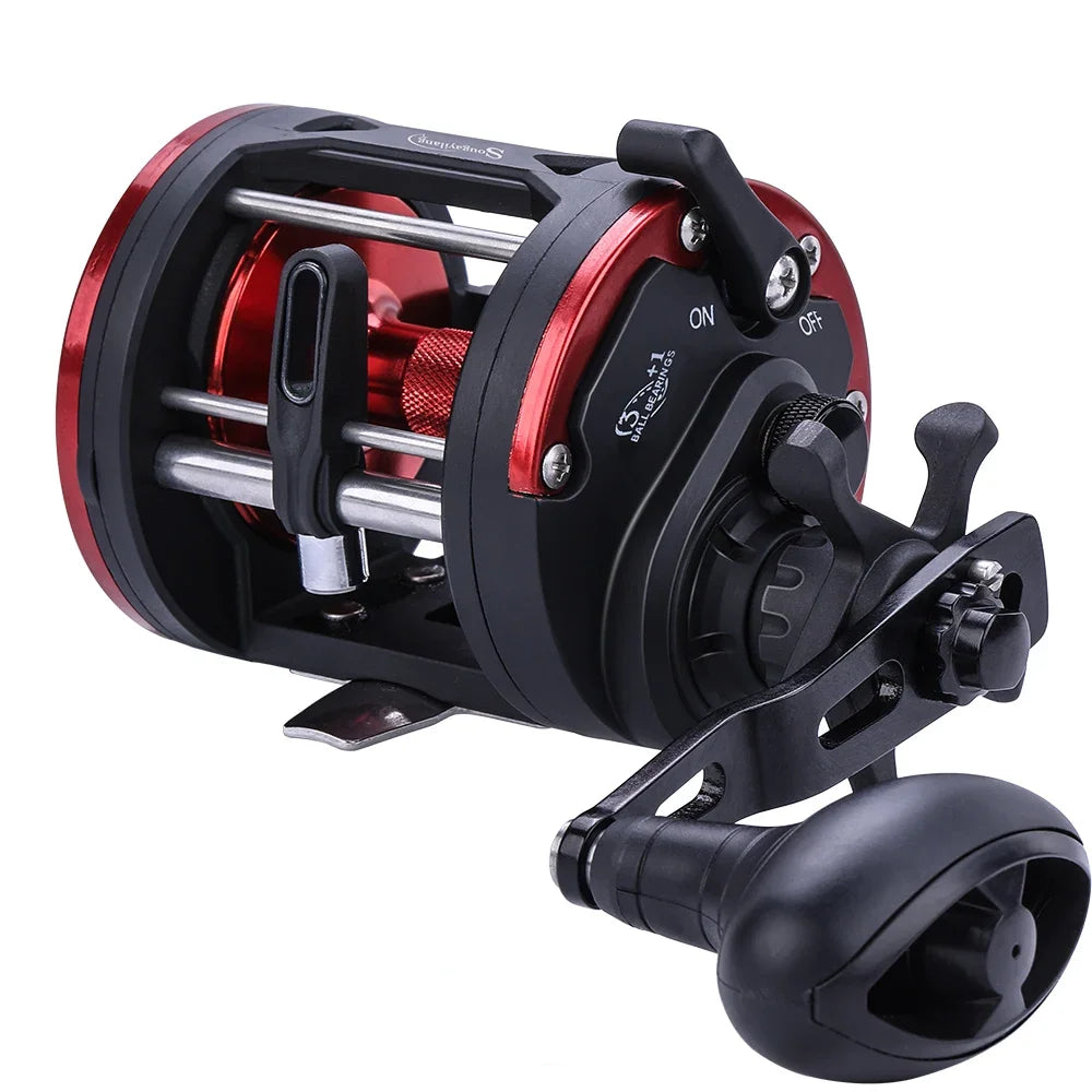 Rolling Drum Fishing Reel 28kg Max Drag – Right Hand Red