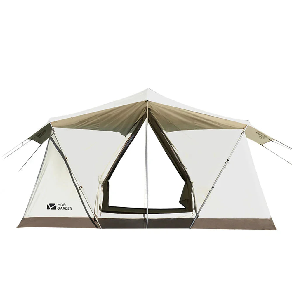 3-Person Glamping Cotton Tent – Double-Layer Waterproof Ivory