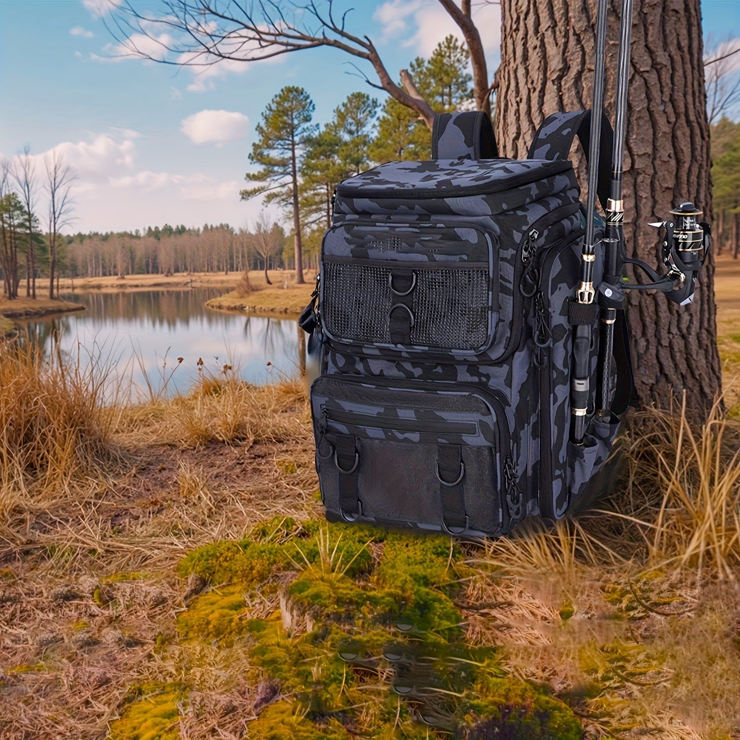 42L Fishing Backpack with Rod Holder